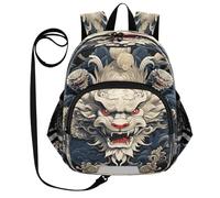 DDDIYEU Abstrakter Chinesischer Drache Lustiger Kleinkind Rucksack mit Ohren,Mini Schultertasche,Süßer Kinderrucksack