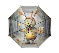 DDDIYEU Aquarell Malerei Wald Hummer Automatikfunktion Winddichter Reise Regenschirm Kompakter Schirm Mit UPF 50+ Sonnenschutz Ideal für Jugendliche