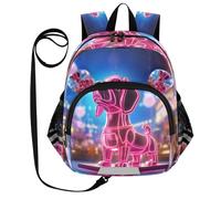 DDDIYEU Cooler Rosa Hund Lustiger Kleinkind Rucksack mit Ohren,Mini Schultertasche,Süßer Kinderrucksack