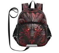 DDDIYEU Cooler Roter Drache Lustiger Kleinkind Rucksack mit Ohren,Mini Schultertasche,Süßer Kinderrucksack
