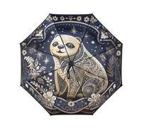 DDDIYEU Faultier Der Abstrakten Kunst Automatikfunktion Winddichter Reise Regenschirm Kompakter Schirm Mit UPF 50+ Sonnenschutz Ideal für Jugendliche