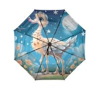 DDDIYEU Kinder Aquarell Strauß Automatikfunktion Winddichter Reise Regenschirm Kompakter Schirm Mit UPF 50+ Sonnenschutz Ideal für Jugendliche