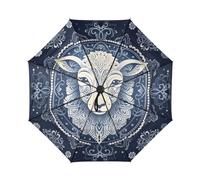 DDDIYEU Schaf Der Abstrakten Kunst Automatikfunktion Winddichter Reise Regenschirm Kompakter Schirm Mit UPF 50+ Sonnenschutz Ideal für Jugendliche