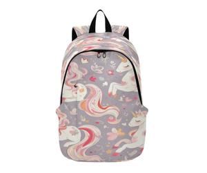 DDDIYEU WeißE EinhöRner Magisch KüNstlerisch Wandern Kinderrucksack Büchertasche Leichter Laptop Rucksäcke für Reisen