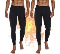 DDOBB Thermo Lang Unterhosen Herren 2er Pack Thermohose Männer Sportkleidung Skiunterwäsche Winter Funktionsunterwäsche Unterwäsche Hose