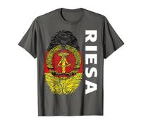 DDR Flagge DNA Fingerabdruck Ostalgie Riesa T-Shirt