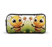 DDTKLSNV Honey Bee Federmäppchen, Federmäppchen, großes Fassungsvermögen, niedliches Federmäppchen, Make-up-Kosmetiktasche für Damen und Herren