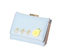 Ddujbtp Damengeldbörse, modisch, Erdbeer-Geldbörse, Kartenhalter, niedlich, kleine Ledertasche, Geldbörse für Frauen, Mädchen, Damen, blau, Taschen-Organizer