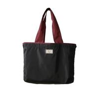 Ddujbtp Einkaufstasche mit großer Kapazität, wiederverwendbar, faltbar, Schultertasche mit Kordelzug-Verschluss, für Reisen, Supermarkt, Schwarz , M, Taschen-Organizer