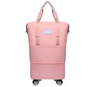 Ddujbtp Erweiterbare Reisetasche mit Rollen für Reisen und Sport, mit Trocken-Nass-Trennung, Wasser, faltbare Gepäcktasche, Unisex, rose, Taschen-Organizer