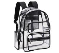 Ddujbtp Japanischer transparenter Rucksack, modisch, PVC, Schultasche, große Kapazität, Laptop-Tagesrucksack, lässiger Rucksack für Damen und Herren, Schwarz , Taschen-Organizer