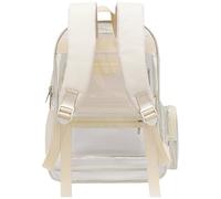 Ddujbtp Japanischer transparenter Rucksack, modisch, PVC, Schultasche, große Kapazität, Laptop-Tagesrucksack, lässiger Rucksack für Damen und Herren, beige, Taschen-Organizer