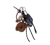 Ddujbtp Niedlicher Cartoon-Bär-Schlüsselanhänger, Plüsch-Spielzeug, Tasche, Charm, weich, praktisch, Schlüssel-Zubehör, Taschen, Anhänger, Schlüsselhalter für Schüler, braun, Taschen-Organizer