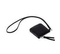 Ddujbtp Reisebedarf, kleine Umhängetasche, Leder, Brustbeutel, Schlüssel, Lippenstift, Kopfhörer, Aufbewahrungstasche für Damen, Schwarz , Taschen-Organizer