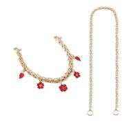 Ddujbtp RomanceFlower Erdbeerherz Tasche Charm Kette Handtasche Ornament für eleganten Stil und praktische Dekoration, 50 cm, Rose, Taschen-Organizer