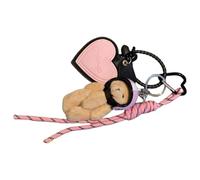 Ddujbtp Taschenanhänger aus Leder, Herzform, modischer Taschenanhänger, Plüschbär, Spielzeug, Taschen, Dekoration, Handtasche, Ornament für Damen, Blau, rose, Taschen-Organizer