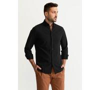 De IONESCU Das "Godeanu" Leinen-Baumwoll-Hemd - gefertigt in Siebenbürgen Schwarz 6XL | 49