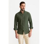 De IONESCU Das "Godeanu" Leinen-Baumwoll-Hemd - gefertigt in Siebenbürgen Waldgrün 4XL | 47