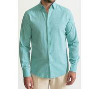 De IONESCU „Godeanu“ Leinenhemd aus französischem Leinen & Bio-Baumwolle Aqua XS -- IT 38