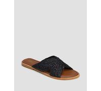 De Siena Zinia Raffia Pantoletten Für Damen In Schwarz 7725-bla Schwarz 39