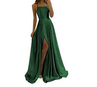 DeaAmyGline Abendkleid Damen Lang Spaghettiträger Kleider Rückenfrei Chiffon Kleid mit Schlitz Sexy Maxikleider Abendkleider Elegant Hochzeit Gast Ballkleid Partykleid Abiballkleider für Fauen
