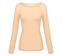 DeaAmyGline Basic Langarmshirt Damen Durchsichtige - Enge Oberteile Seamless Arm Shaper Top Mesh Pullover Damen Sexy Bluse Tunika Tops Unterhemd Stretch Slim Fit Solide Rundhals Tee Shirts für Damen