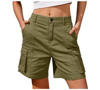 DeaAmyGline Cargo Shorts Damen Knielang, Chino Hose Damen Cargohose,Kurze Hosen Damen Sommer mit Muti- Taschen Bermuda Shorts Chinohose Cargoshorts Arbeitsshorts Freizeithose Wandershorts für Frauen