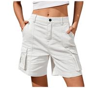 DeaAmyGline Cargo Shorts Damen Knielang, Chino Hose Damen Cargohose,Kurze Hosen Damen Sommer mit Muti- Taschen Bermuda Shorts Chinohose Cargoshorts Arbeitsshorts Freizeithose Wandershorts für Frauen