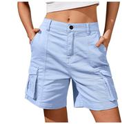 DeaAmyGline Cargo Shorts Damen Knielang, Chino Hose Damen Cargohose,Kurze Hosen Damen Sommer mit Muti- Taschen Bermuda Shorts Chinohose Cargoshorts Arbeitsshorts Freizeithose Wandershorts für Frauen