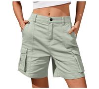 DeaAmyGline Cargo Shorts Damen Knielang, Chino Hose Damen Cargohose,Kurze Hosen Damen Sommer mit Muti- Taschen Bermuda Shorts Chinohose Cargoshorts Arbeitsshorts Freizeithose Wandershorts für Frauen