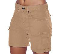 DeaAmyGline Cargo Shorts Damen Sommer - Kurze Hosen Damen Sweatshorts Bermuda Shorts Sommerhose Chino Hose mit Taschen Geknöpfte High Waist Freizeit Arbeitsshorts Cargohose Hot Pants Wandershorts