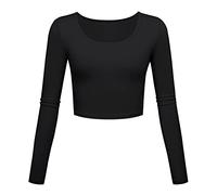 DeaAmyGline Damen Basic Langarmshirt Bauchfreie Crop Tops Langarm Enge Oberteile Slim Fit T Shirt Y2K Cropped Pullover Aesthetic Lässig Sport Yoga Tee Top Shirts Frauen Teenager Mädchen