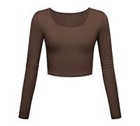 DeaAmyGline Damen Basic Langarmshirt Bauchfreie Crop Tops Langarm Enge Oberteile Slim Fit T Shirt Y2K Cropped Pullover Aesthetic Lässig Sport Yoga Tee Top Shirts Frauen Teenager Mädchen