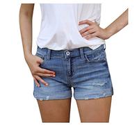 DeaAmyGline Jeans Shorts Damen Sommer - Kurze Jeanshose Damen Low Waist Kurze Hose Jeans Sexy Skinny Stretch Hotpants Rollsaum Sommerjeans Damenjeans Jeansshorts Damenshorts Jeans-Shorts Frauen