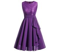 DeaAmyGline Kleider Für Frauen Ab 50 Jahren - Kleider Spitzenkleid Cocktailkleid Festliches Ballkleid Brautjungfernkleider Für Hochzeit Knielang Abendkleider Spitzen-Kleider
