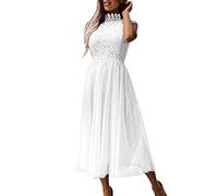DeaAmyGline Lace Kleid Damen Party Casual Boho High Neck Abendkleid Cocktailkleid Partykleid Lange Maxikleider Hochzeitsgästes Kleider
