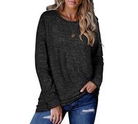 DeaAmyGline Langarmshirt Damen Einfarbig - T Shirt Langarm Pullover Sweatshirt Rundhals Locker Lässig Tunika Große Größen Top Oversized Tshirt Locker Lässig T-Shirts für Frauen Teenager Mädchen