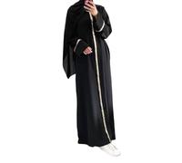 DeaAmyGline Muslimische Kleider Damen Lang Abaya Muslim Maxikleid Chiffon Kleid Langarm Gebetskleid Ramadan Kleidung Islamische Türkische Kaftan in Voller Länge Gebetskleidung für Frauen