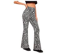 DeaAmyGline Schlaghose Damen Weite Hose Zebra-Streifen Skinny Sommerhose Haremshose Caprihose Freizeithose Paperbag Hosen Pumphose Stoffhose