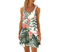 DeaAmyGline Sommerkleid Damen Kurz Strandkleid Sommer Trägerkleid Leicht und Luftig Boho Kleid Sexy Minikleid Hawaii Urlaub Strand Cover Up Kleider A Linien Cami Party Freizeitkleid für Fauen