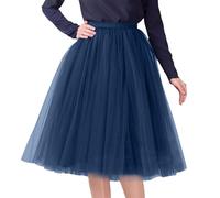 DeaAmyGline Tüllrock Damen Petticoat Unterrock Tutu Rock Knielang High Waist A Linien Ballettrock Tanzrock Tütü Röcke für Karneval Kostüm 50er Rockabilly Kleid