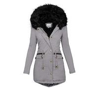 DeaAmyGline Winterjacke Damen Lang mit Fellkapuze Warm Gefütterte Winter Jacke Mantel Parka Lässig Wintermantel Fleece Dicke Winterparka Daunenjacke Trenchcoat Baumwolljacke Outdoorjacke