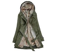 DeaAmyGline Winterjacke Damen Lang Winter Jacke Mantel Parka mit Kapuze Teddy Fleece Gefüttert Verdicken Warme Wintermantel Winterparka Baumwolljacke Fleecejacke Kapuzenjacke Daunenjacke