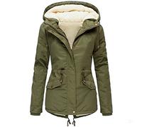 DeaAmyGline Winterjacke Damen Teddyfell Gefüttert Winter Jacke Parka Warme Wintermantel mit Fellkapuze Dicke Mantel Kapuzenjacke Winterparka Damenjacken Baumwolljacke