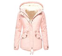 DeaAmyGline Winterjacke Damen Teddyfell Gefütterte Winter Jacke Mantel Parka Warme Wintermantel mit Fellkapuze Dicke Teddyfleece Gefüttert Kapuzenjacke Winterparka Baumwolljacke Daunenjacke