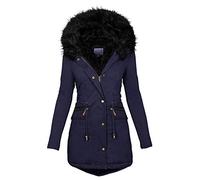 DeaAmyGline Winterjacke Damen Teddyfell Gefütterte Winter Jacke Mantel Parka Warme Wintermantel mit Fellkapuze Dicke Teddyfleece Gefüttert Kapuzenjacke Winterparka Baumwolljacke Daunenjacke