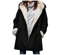 DeaAmyGline Wintermantel Damen Winter Jacke Mantel Sam Warm Teddyfleece Gefüttert Winterjacke mit Kapuze Hornschnalle Tasche Fleecejacke Parka Overcoat Große Größen S-5XL Damenjacken