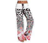 DeaAmyGline Yogahose Damen Lang - Weite Damen High Waist Pyjamahose Freizeithose Schlafhose Pyjama Hosen Weites Bein Loungehose Hausanzug Sommerhose Leicht Jogginghose Haremshose Schlafanzughose