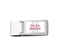 Dead Red Box Hide Art Deco Fashion Slim Money Clip Stainless Holder Pocket Wallet