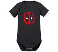 Deadpool Logo Baby Body 62 Schwarz